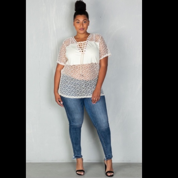 White Mesh Top - Picture 4 of 4